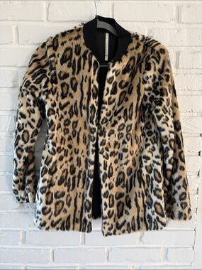 Truth and Pride Leopard-Print Teddy Jacket in Tan, Black & Cream